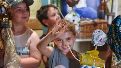 Children with crafts they have made